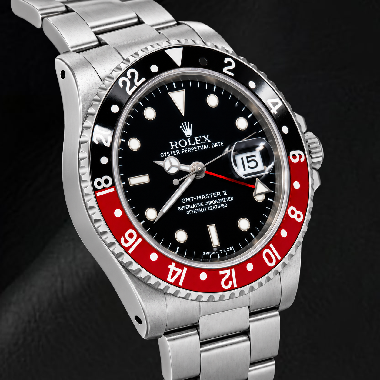 Montre Rolex GMT-Master II 16710 40 mm Coke Cadran Noir Luminescent en Acier Inoxydable