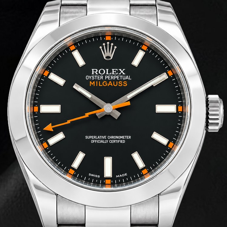 Montre Rolex Milgauss 116400 40 mm en Acier Inoxydable Cadran Noir Luminescent