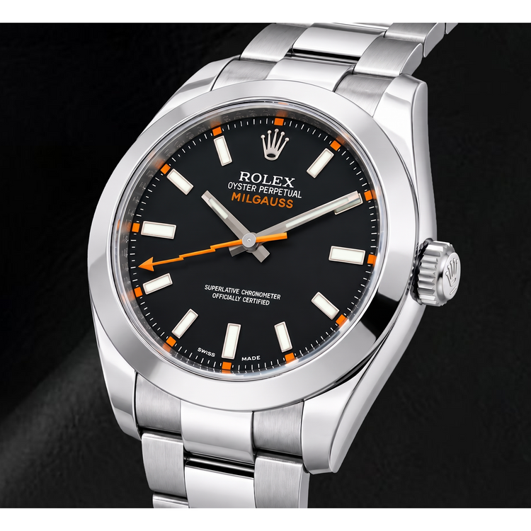 Montre Rolex Milgauss 116400 40 mm en Acier Inoxydable Cadran Noir Luminescent