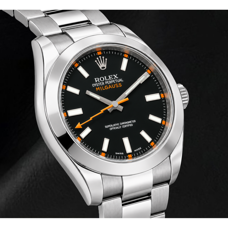 Montre Rolex Milgauss 116400 40 mm en Acier Inoxydable Cadran Noir Luminescent