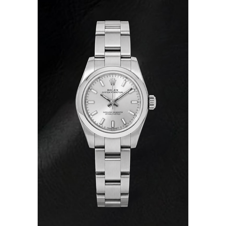 Montre Rolex Oyster Perpetual 176200 26 mm Cadran Argenté Luminescent Acier Inoxydable