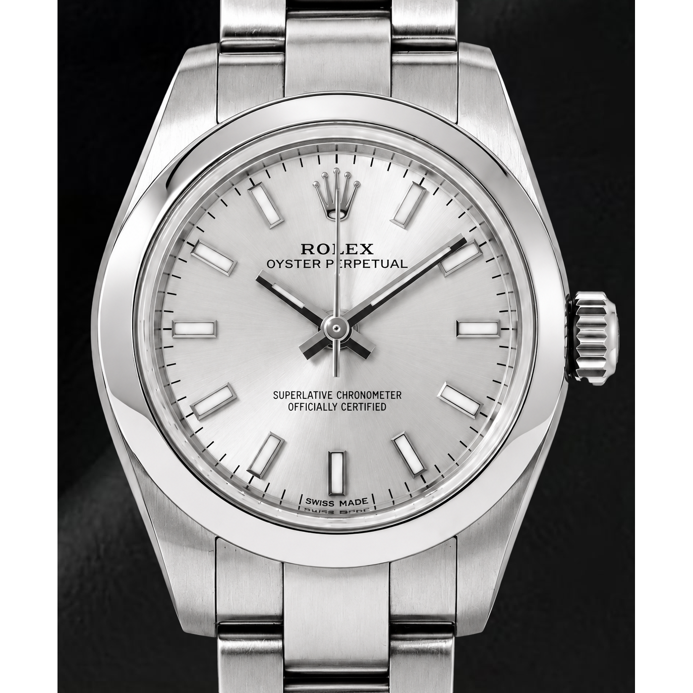 Montre Rolex Oyster Perpetual 176200 26 mm Cadran Argenté Luminescent Acier Inoxydable