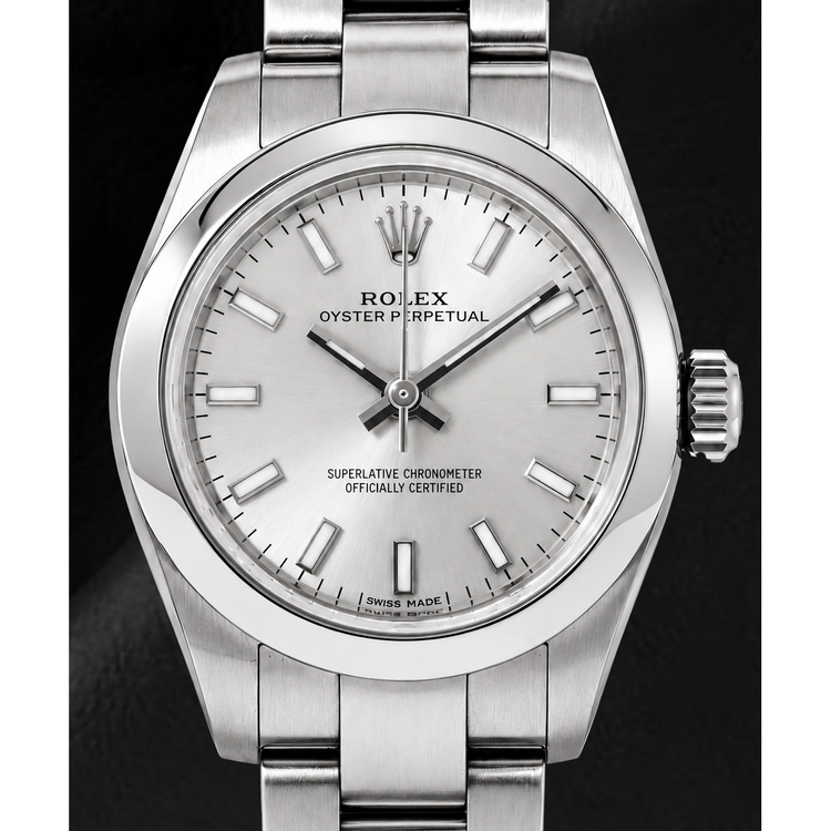 Montre Rolex Oyster Perpetual 176200 26 mm Cadran Argenté Luminescent Acier Inoxydable