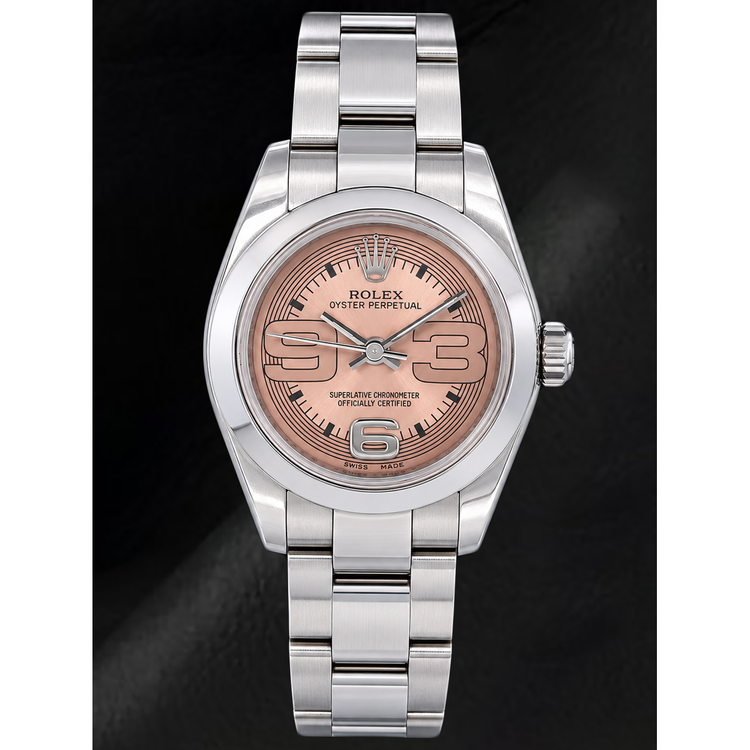 Montre Rolex Oyster Perpetual 176200 26 mm en Acier Inoxydable Cadran Saumon Chiffres Arabes