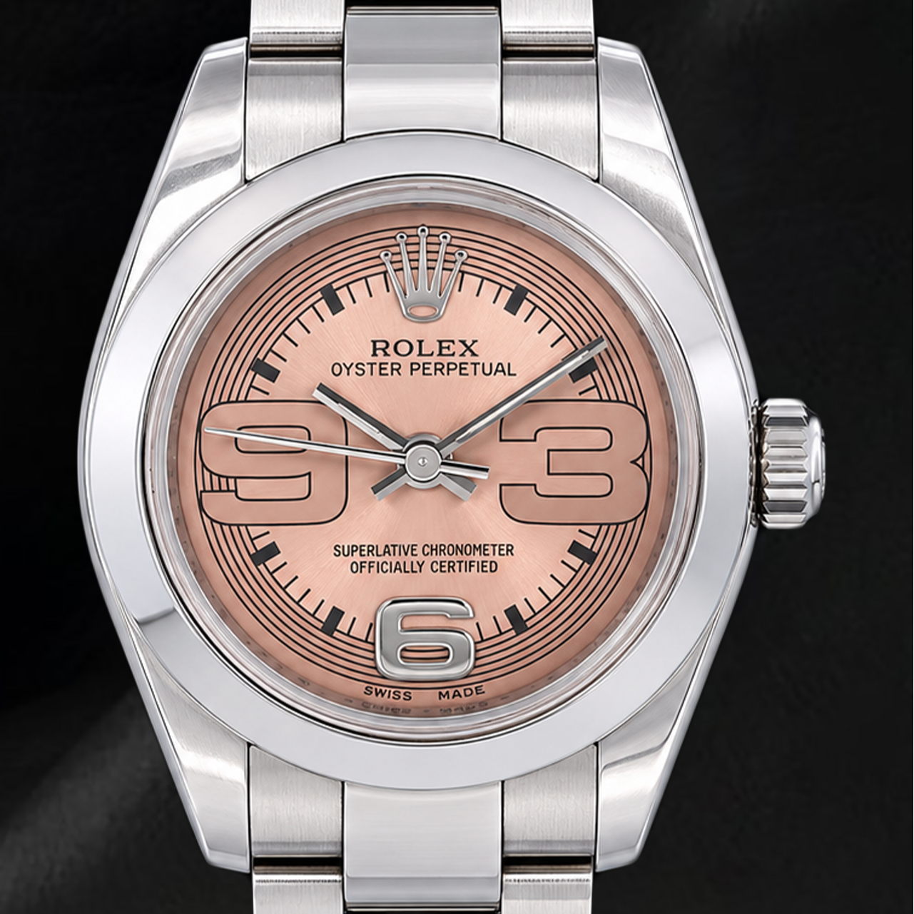 Montre Rolex Oyster Perpetual 176200 26 mm en Acier Inoxydable Cadran Saumon Chiffres Arabes