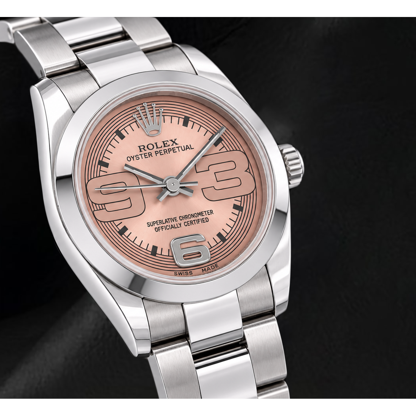 Montre Rolex Oyster Perpetual 176200 26 mm en Acier Inoxydable Cadran Saumon Chiffres Arabes
