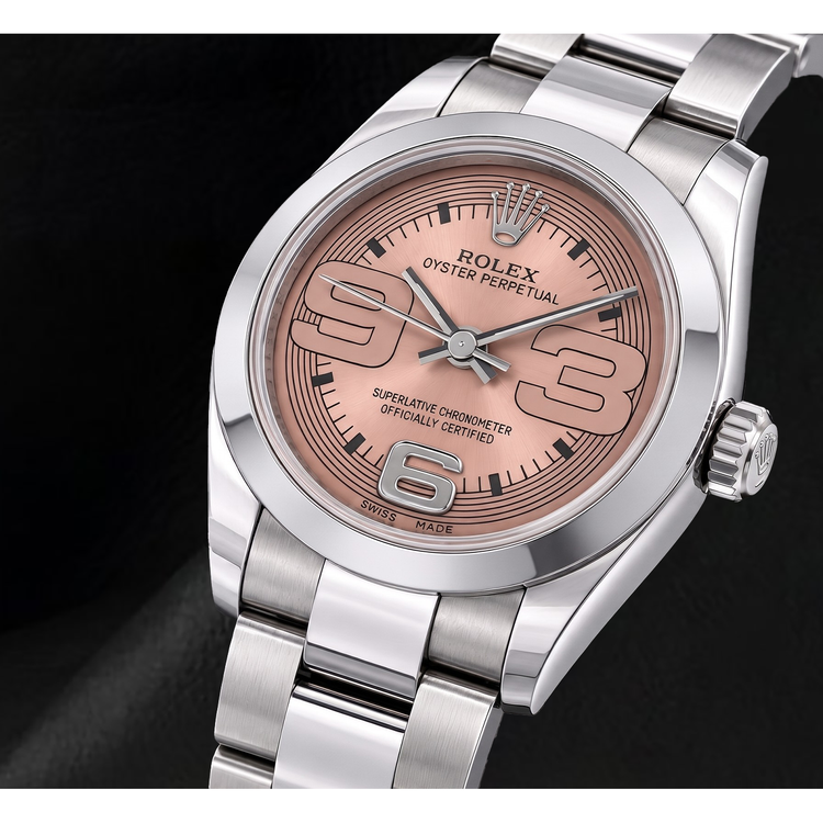 Montre Rolex Oyster Perpetual 176200 26 mm en Acier Inoxydable Cadran Saumon Chiffres Arabes