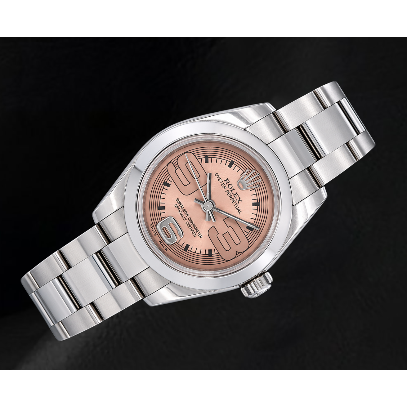 Montre Rolex Oyster Perpetual 176200 26 mm en Acier Inoxydable Cadran Saumon Chiffres Arabes