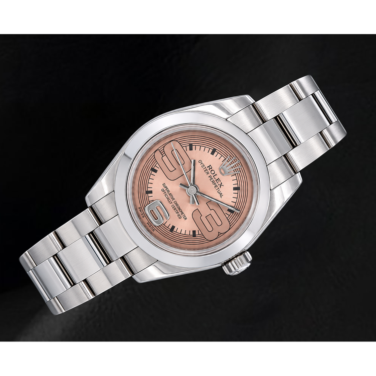 Montre Rolex Oyster Perpetual 176200 26 mm en Acier Inoxydable Cadran Saumon Chiffres Arabes