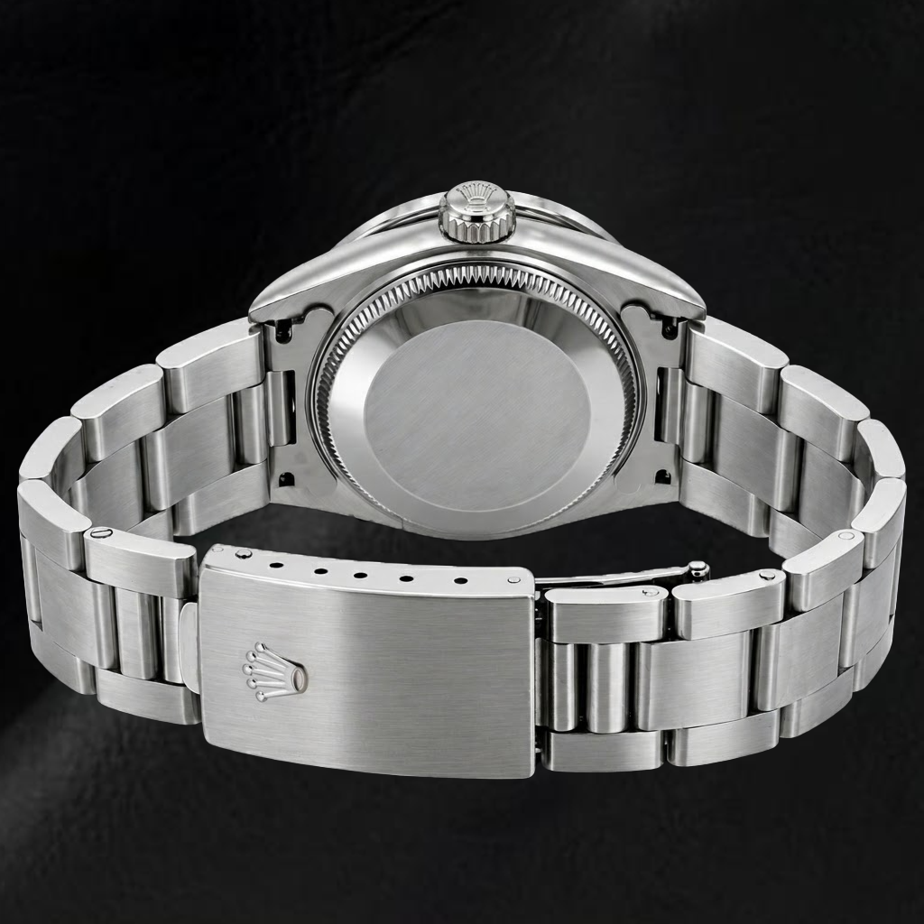 Montre Rolex Oyster Perpetual 26 mm 76030 Cadran Noir à Chiffres Arabes Lunette en Diamants
