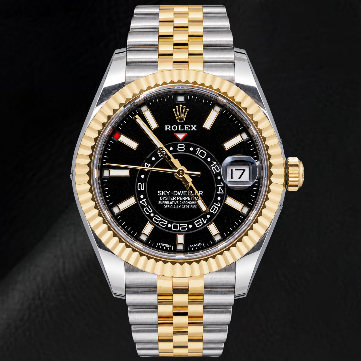 Montre Rolex Sky-Dweller 326933 42 mm Bicolore Cadran Noir Luminescent
