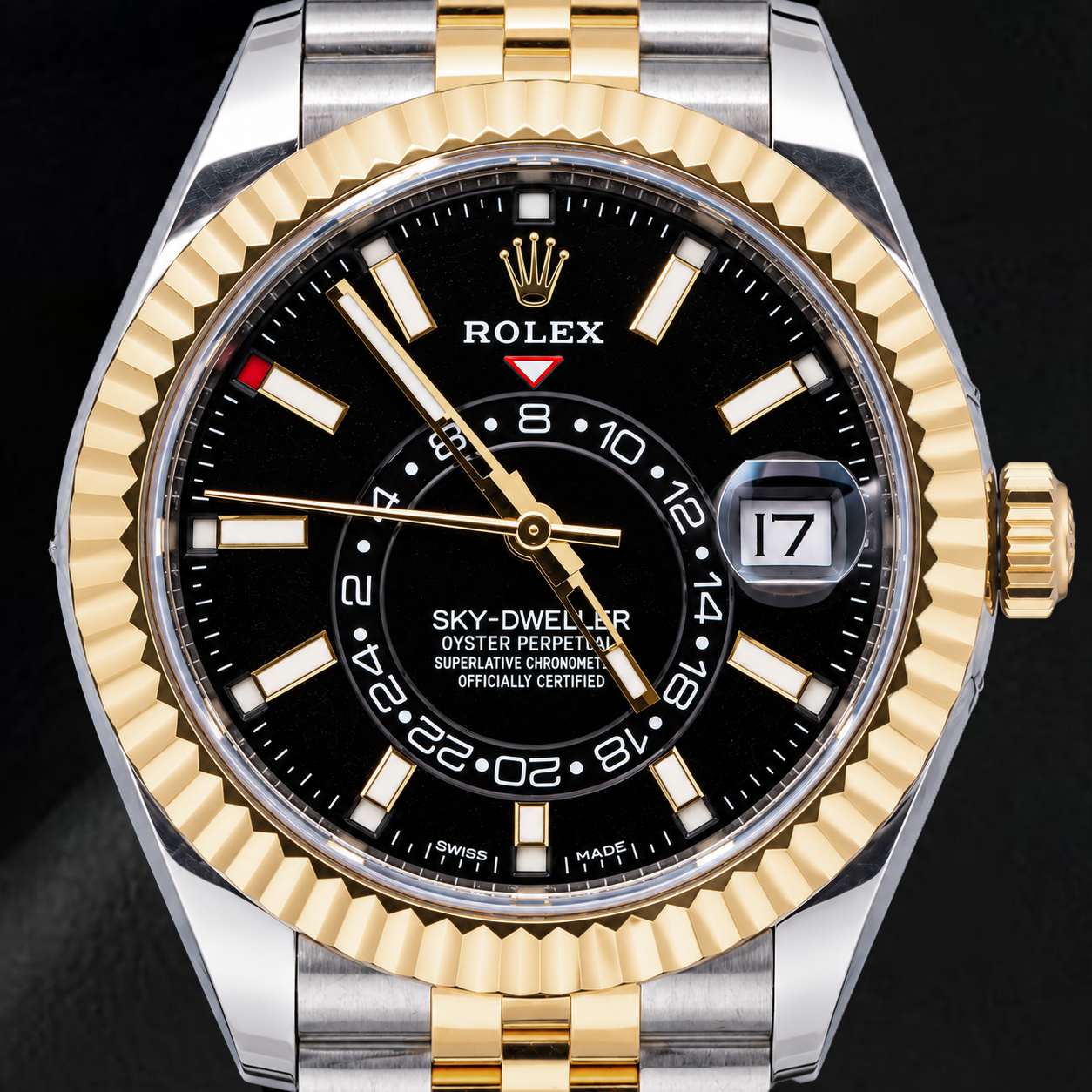 Montre Rolex Sky-Dweller 326933 42 mm Bicolore Cadran Noir Luminescent