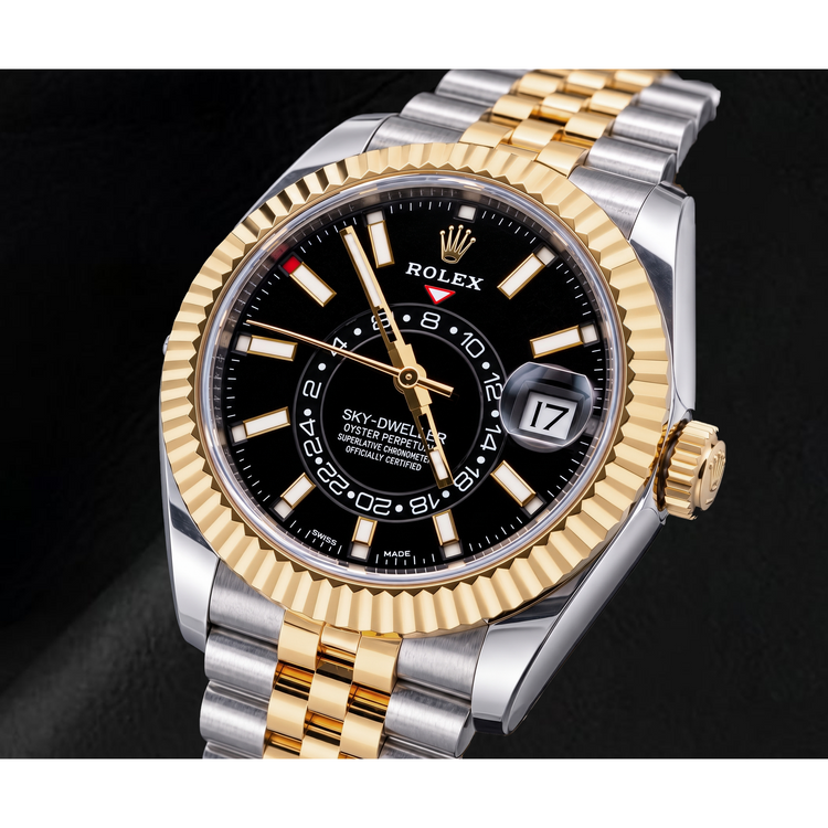 Montre Rolex Sky-Dweller 326933 42 mm Bicolore Cadran Noir Luminescent