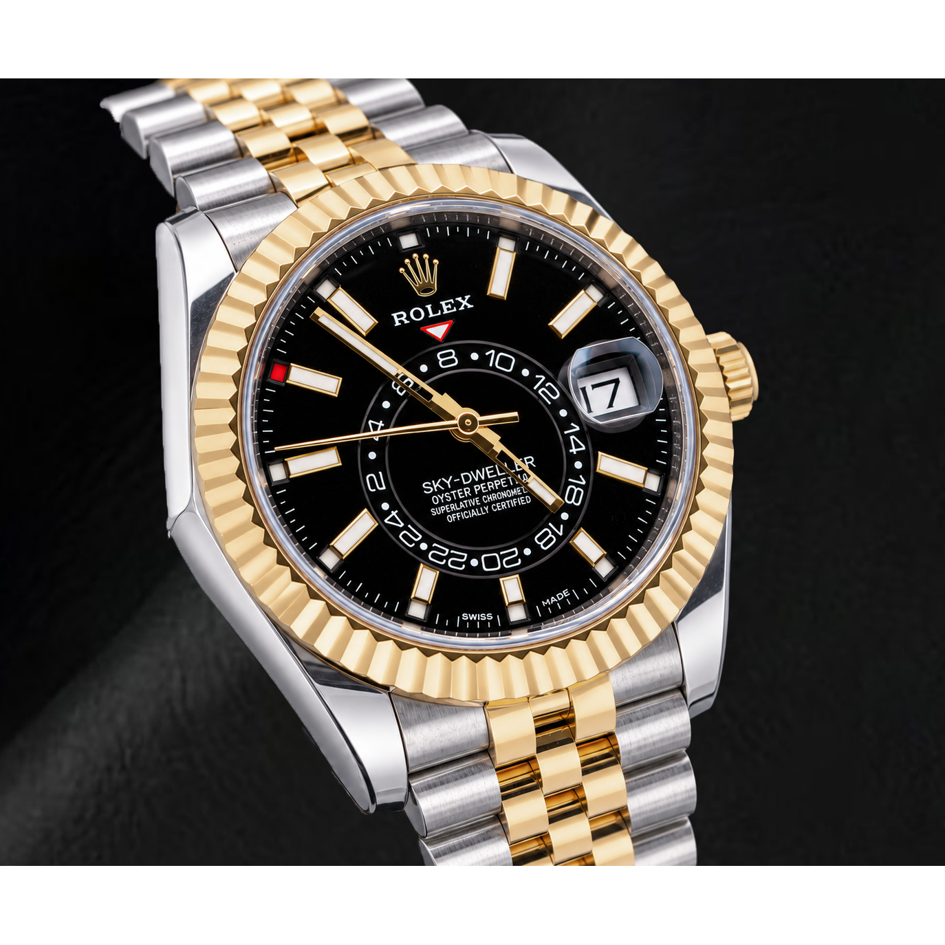 Montre Rolex Sky-Dweller 326933 42 mm Bicolore Cadran Noir Luminescent