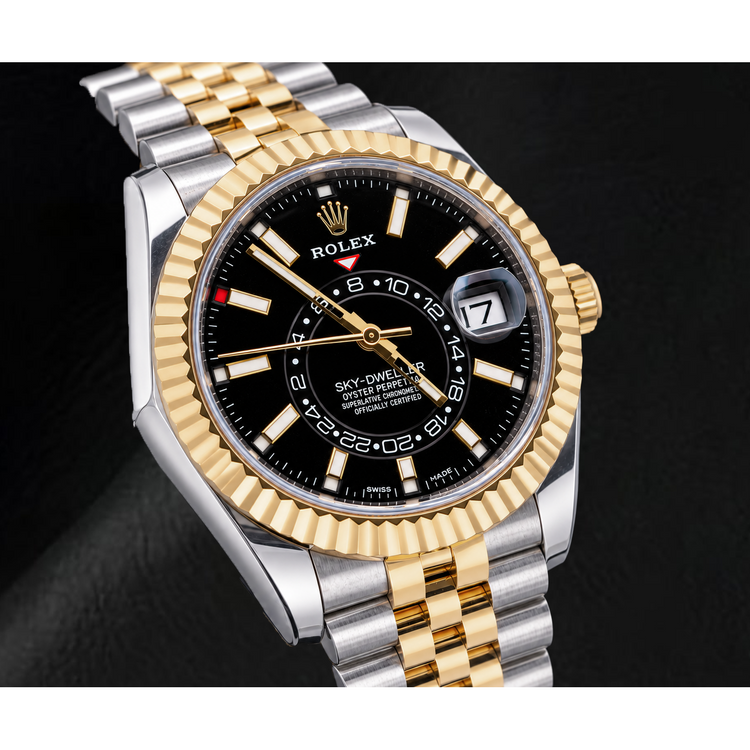 Montre Rolex Sky-Dweller 326933 42 mm Bicolore Cadran Noir Luminescent