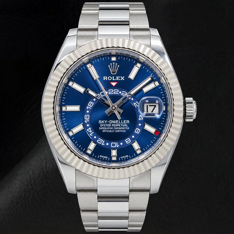 Montre Rolex Sky-Dweller 326934 42 mm en Acier Inoxydable Cadran Bleu Luminescent
