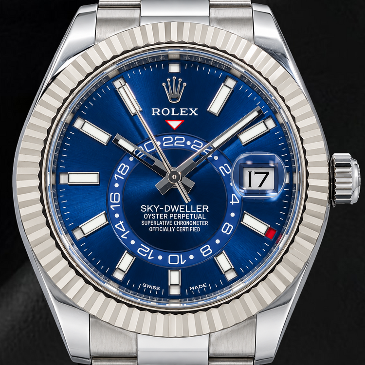 Montre Rolex Sky-Dweller 326934 42 mm en Acier Inoxydable Cadran Bleu Luminescent