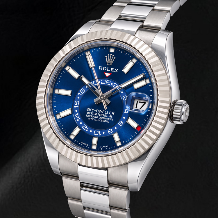 Montre Rolex Sky-Dweller 326934 42 mm en Acier Inoxydable Cadran Bleu Luminescent