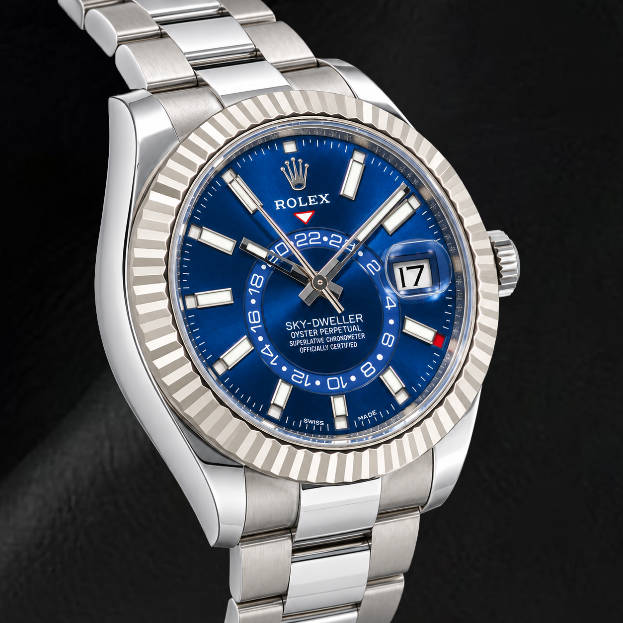 Montre Rolex Sky-Dweller 326934 42 mm en Acier Inoxydable Cadran Bleu Luminescent
