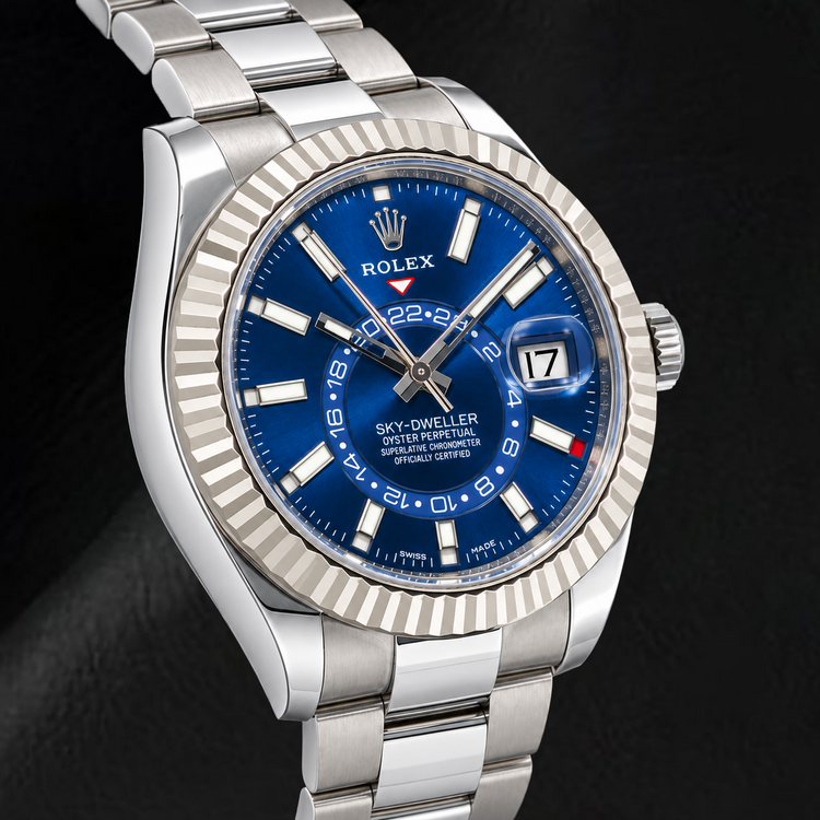 Montre Rolex Sky-Dweller 326934 42 mm en Acier Inoxydable Cadran Bleu Luminescent