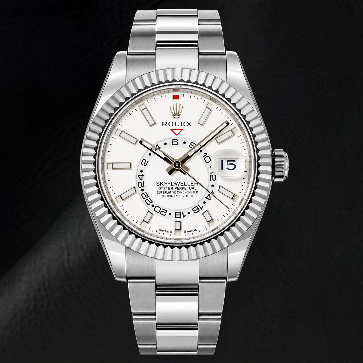 Montre Rolex Sky-Dweller 336934 42 mm en Acier Inoxydable avec Cadran Blanc Luminescent
