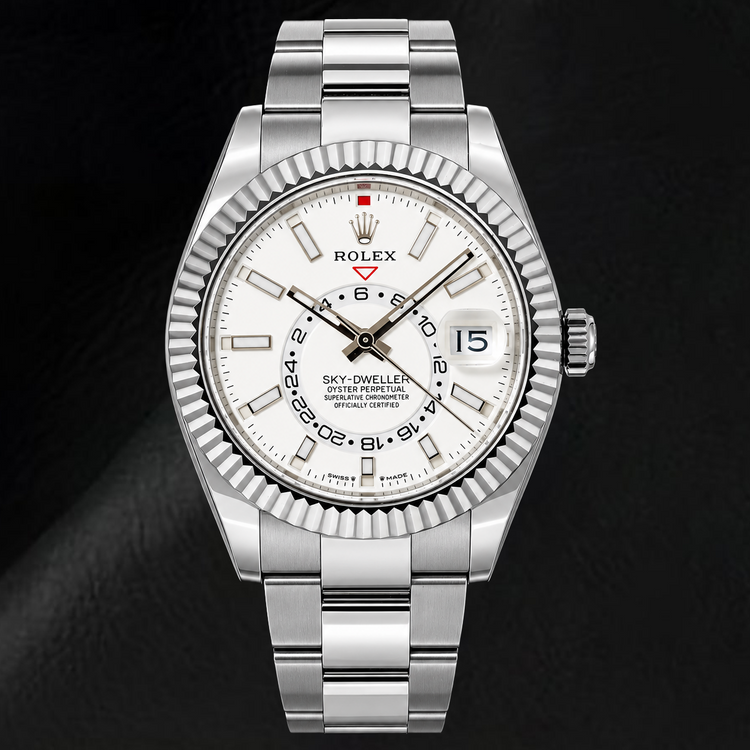 Montre Rolex Sky-Dweller 336934 42 mm en Acier Inoxydable avec Cadran Blanc Luminescent