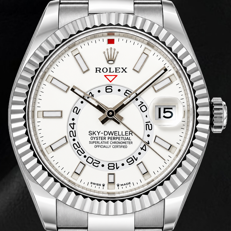 Montre Rolex Sky-Dweller 336934 42 mm en Acier Inoxydable avec Cadran Blanc Luminescent