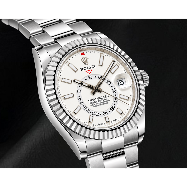 Montre Rolex Sky-Dweller 336934 42 mm en Acier Inoxydable avec Cadran Blanc Luminescent