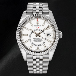 Montre Rolex Sky-Dweller 336934 42 mm en Acier Inoxydable Cadran Blanc Luminescent