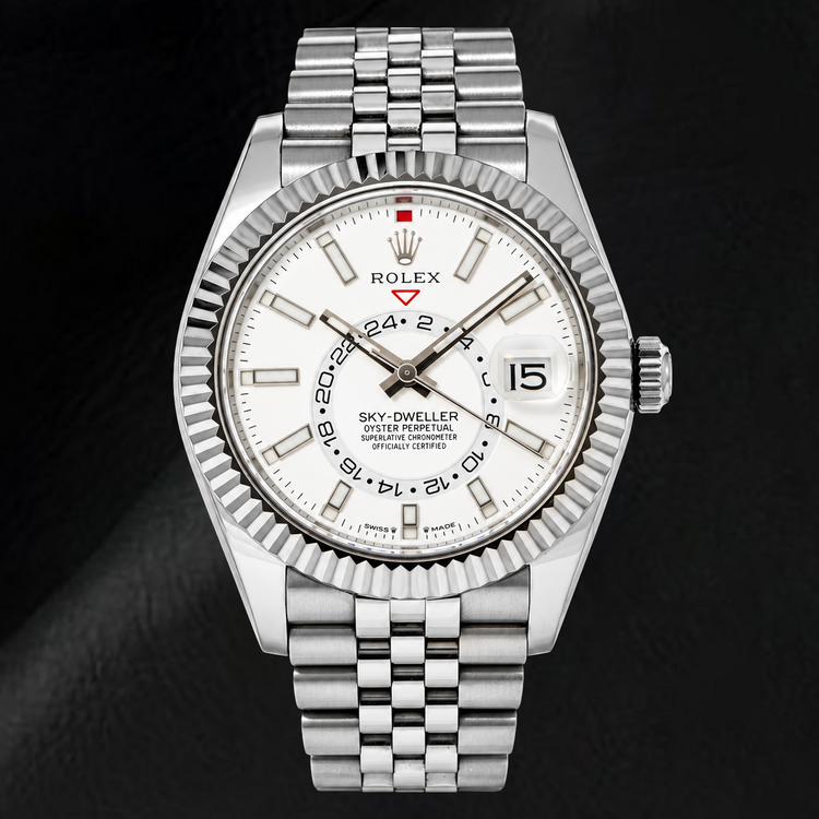 Montre Rolex Sky-Dweller 336934 42 mm en Acier Inoxydable Cadran Blanc Luminescent