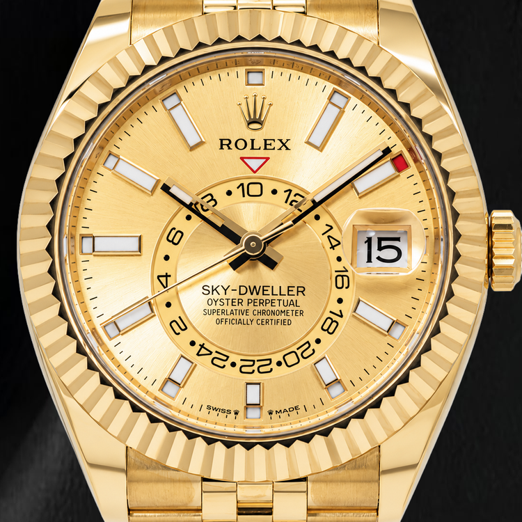 Montre Rolex Sky-Dweller 336938 42 mm Cadran Champagne Or Jaune