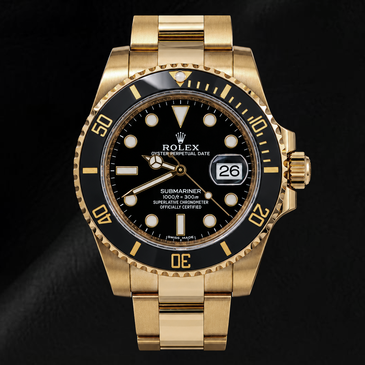 Montre Rolex Submariner Date 40 mm 116618LN Cadran Noir Lunette en Céramique Noire