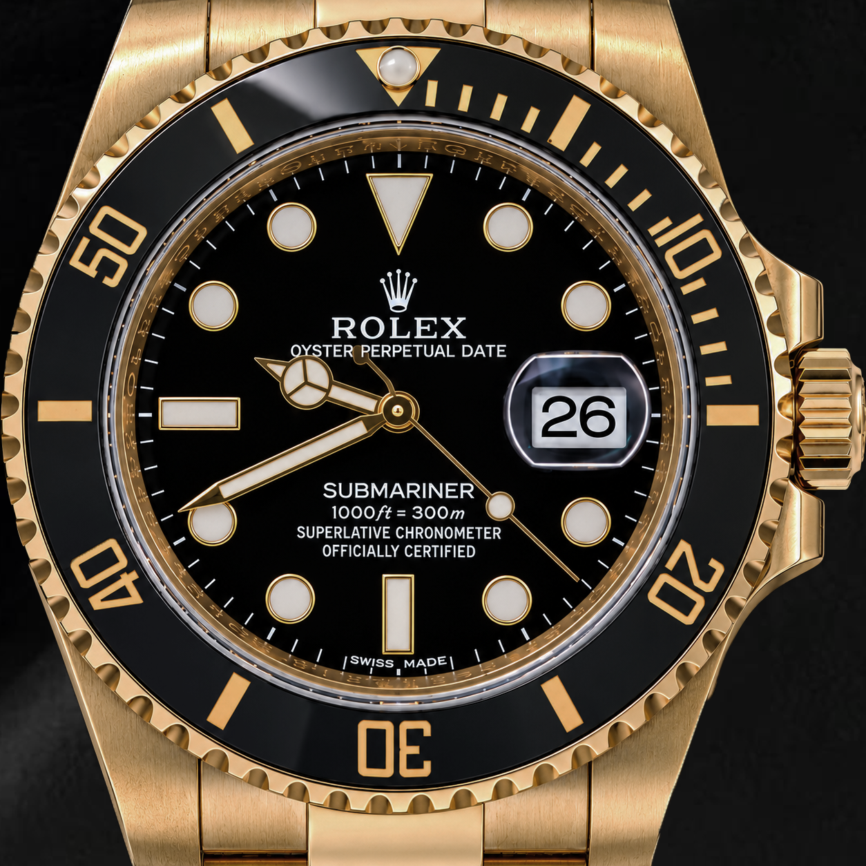Montre Rolex Submariner Date 40 mm 116618LN Cadran Noir Lunette en Céramique Noire