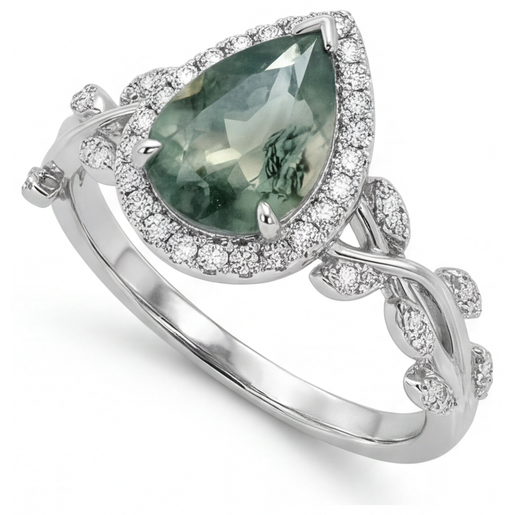 Fait à la main Bague avec Gemme 3 carats – vue de côté