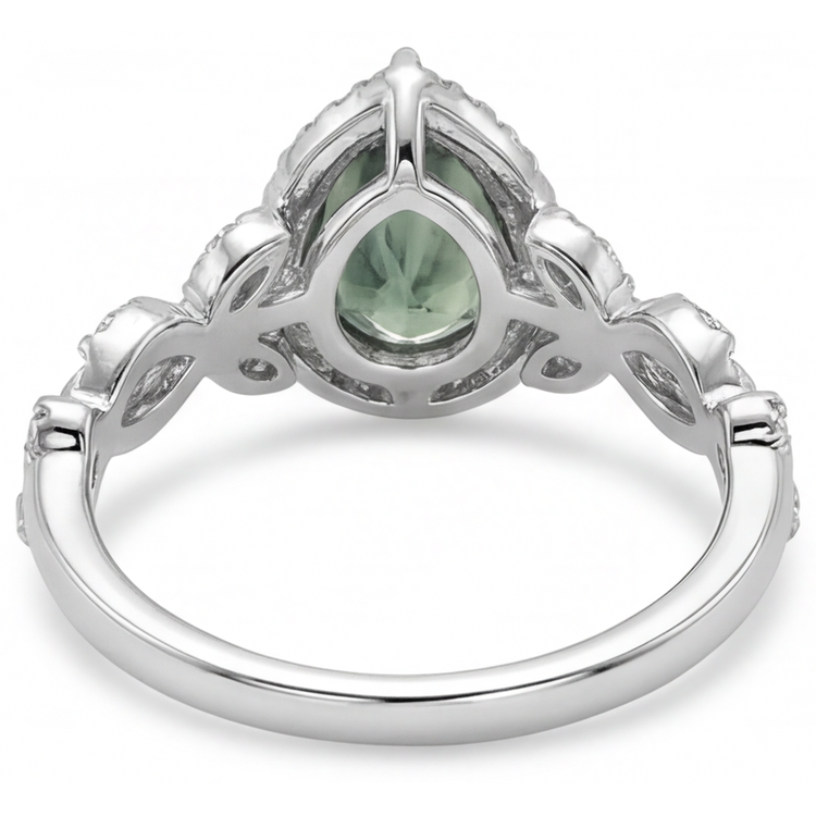 Moss Agate Bague avec Gemme – vue de dessus