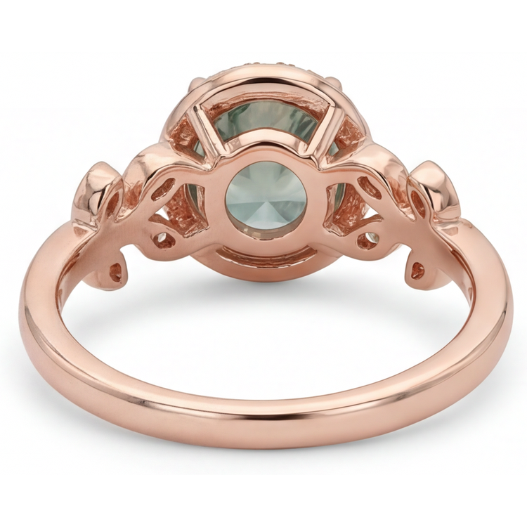 De luxe Moss Agate Bague Pierre de Couleur 2,0 carats – vue de dessus