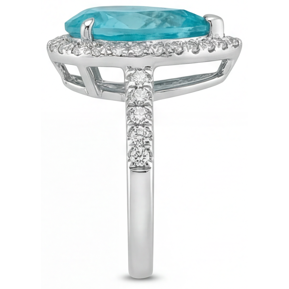 Confectionné main Bague de Fiançailles Halo 5,50 carats – vue de profil