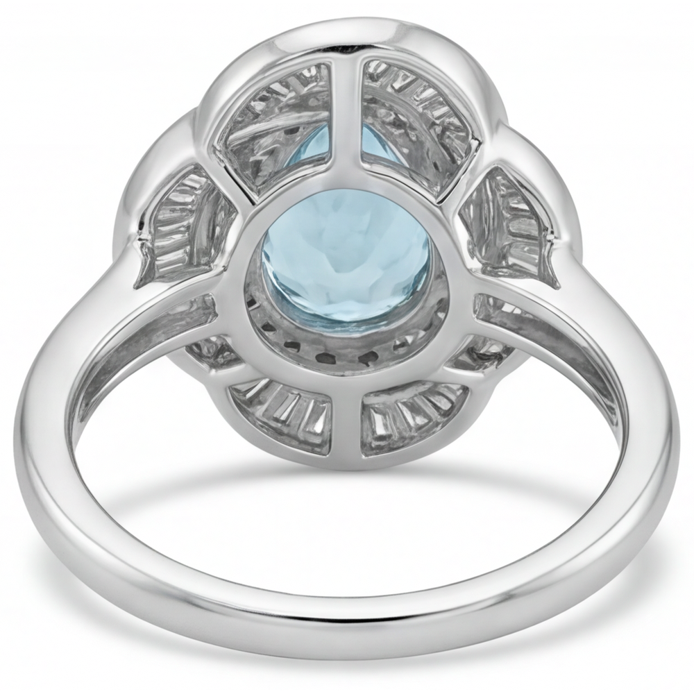 Fait à la main Bague de Fiançailles Halo 7,5 carats – vue d'angle