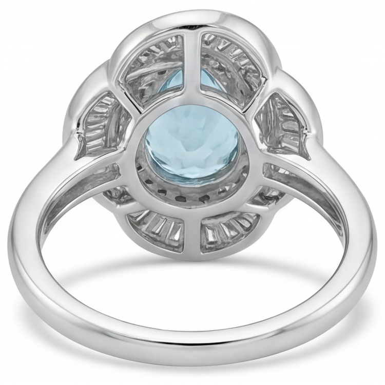 Fait à la main Bague de Fiançailles Halo 7,5 carats – vue d'angle