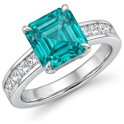 Raffiné Bague Halo – Paraiba Néon 3 carats – HarryChadEnt