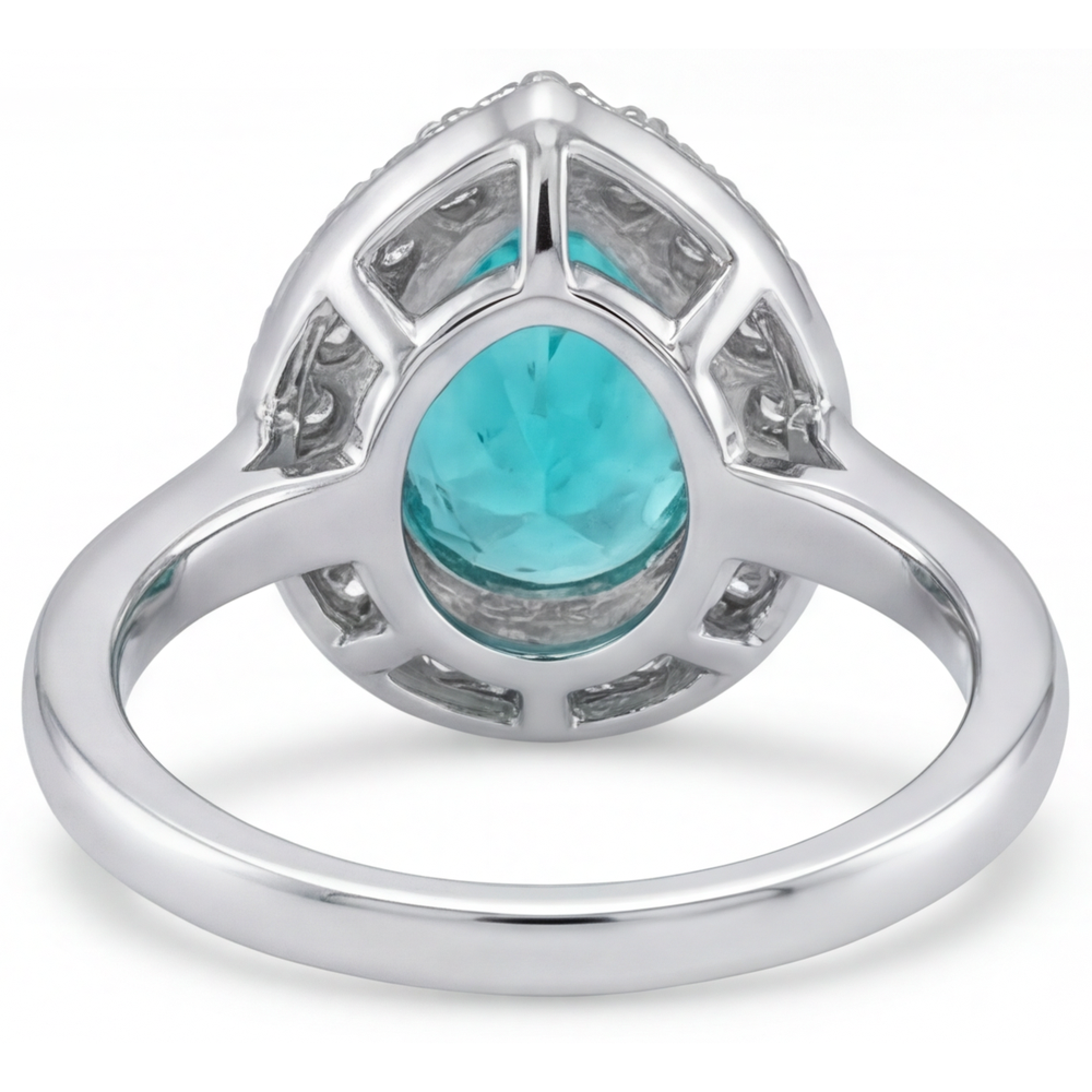 De luxe Bague Halo 5 carats – vue de profil