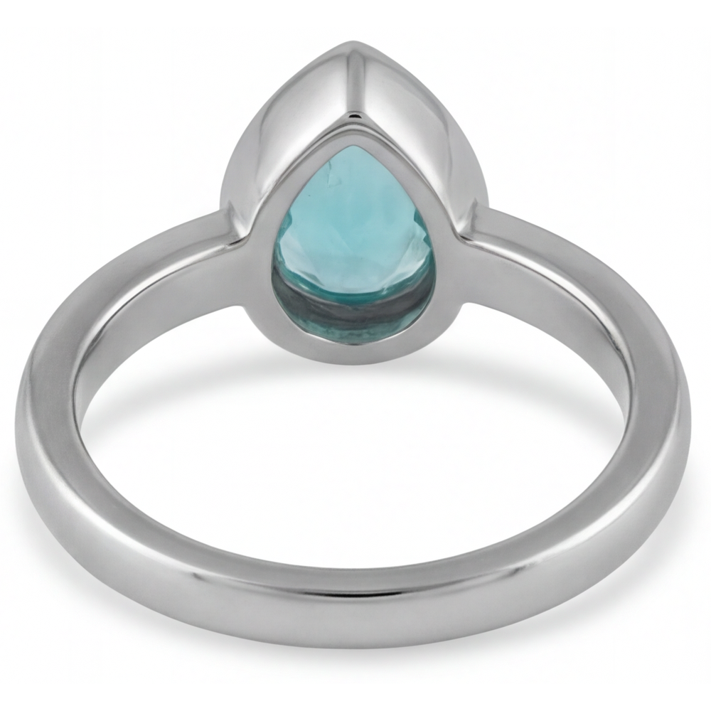 Paraiba Néon Bague Pierre de Couleur 1,25 carats Or 14K Blanc – vue détaillée