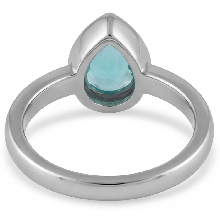 Paraiba Néon Bague Pierre de Couleur 1,25 carats Or 14K Blanc – vue détaillée