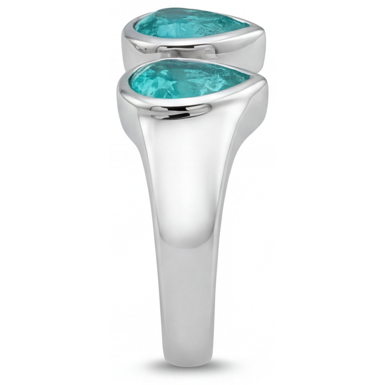 Élégant Paraiba Néon Bague Pierre de Couleur 1 carats – vue arrière