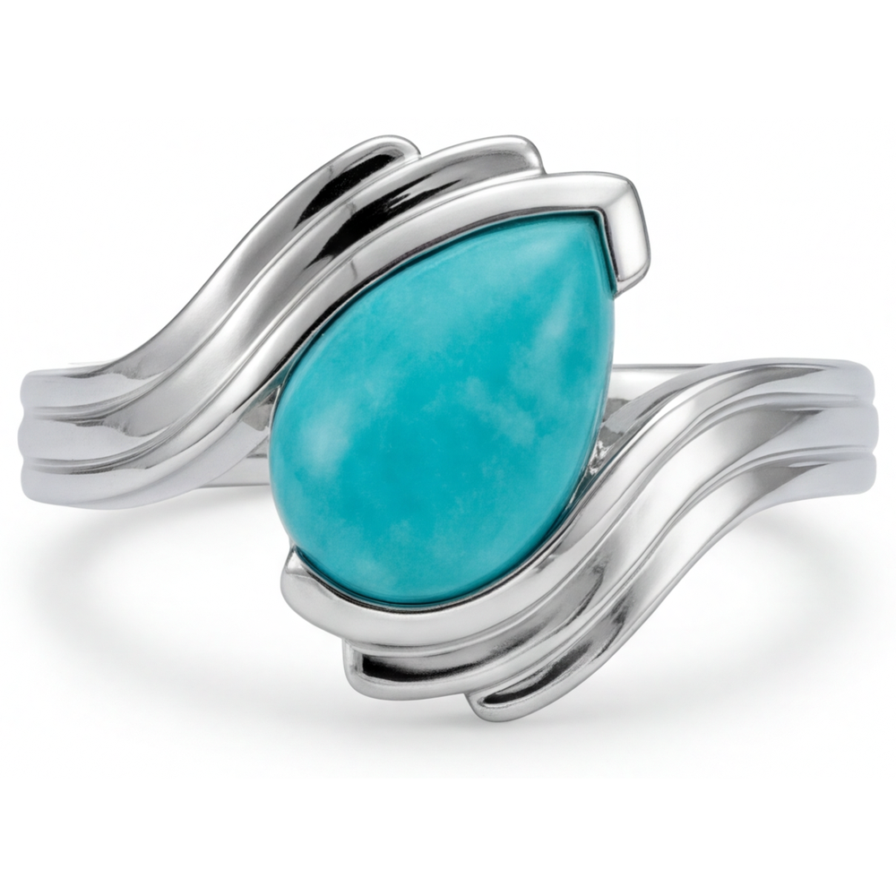 Étincelant Paraiba Néon Bague Pierre de Couleur 2 carats – vue de face