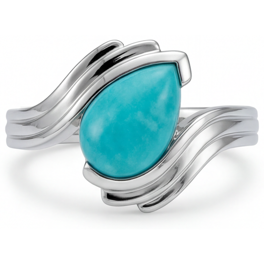 Étincelant Paraiba Néon Bague Pierre de Couleur 2 carats – vue de face