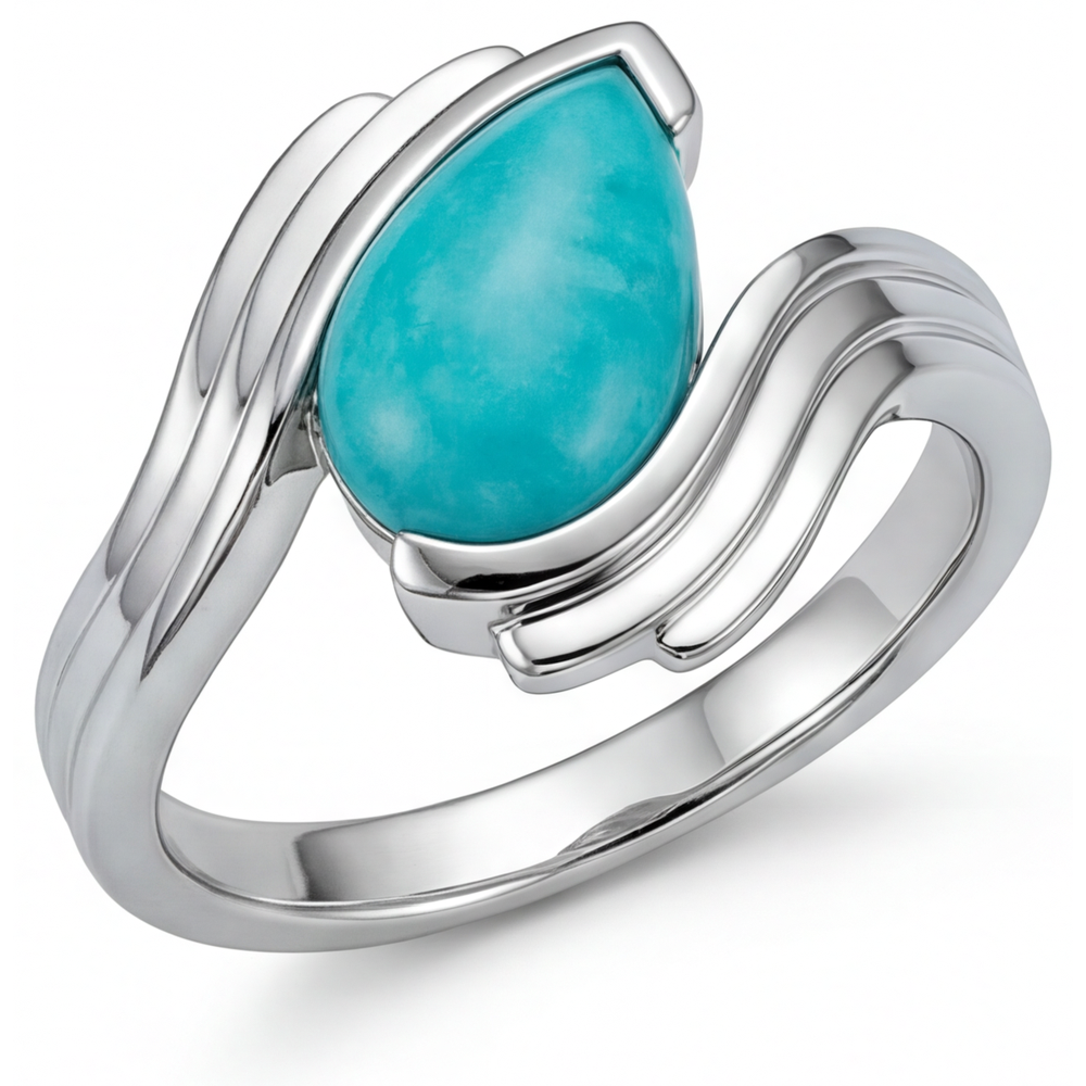 Étincelant Paraiba Néon Bague Pierre de Couleur 2 carats – vue de côté