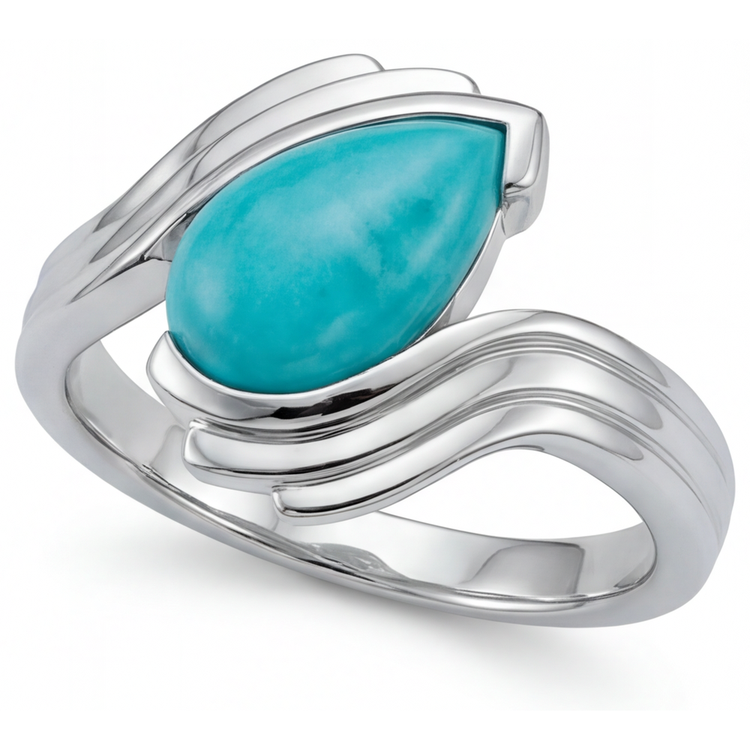 Paraiba Néon Bague Pierre de Couleur 2-carats Or 14K Blanc – vue d'angle