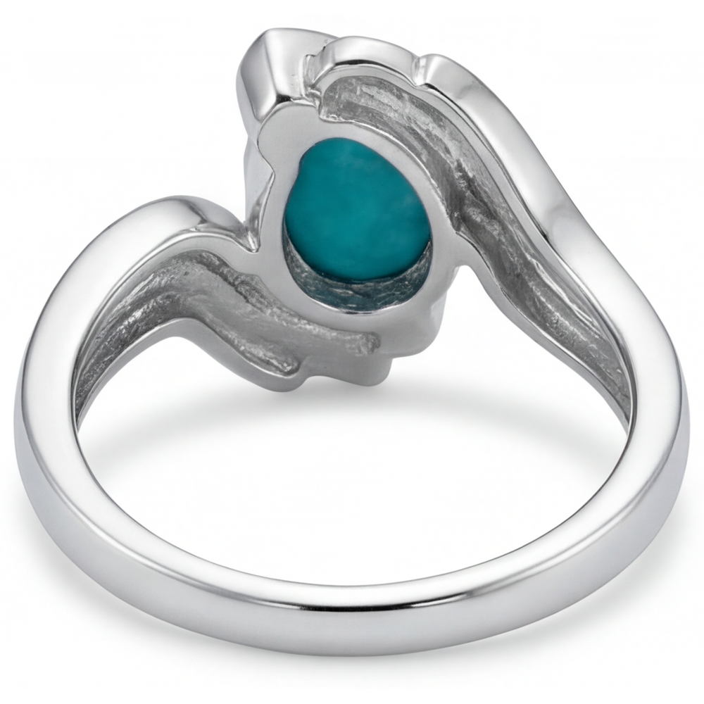 Bague Pierre de Couleur Or 14K Blanc avec Paraiba Néon – vue arrière