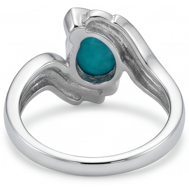 Bague Pierre de Couleur Or 14K Blanc avec Paraiba Néon – vue arrière